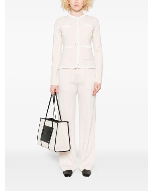 Forte_forte White Wool High Waist Pants