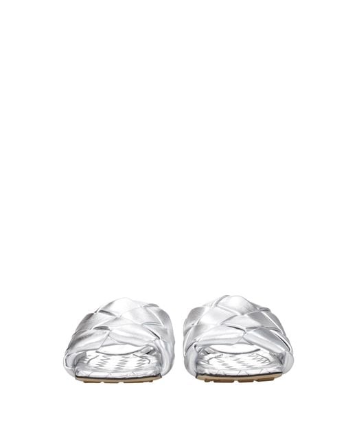 Bottega Veneta White Sandals And Clogs Leather