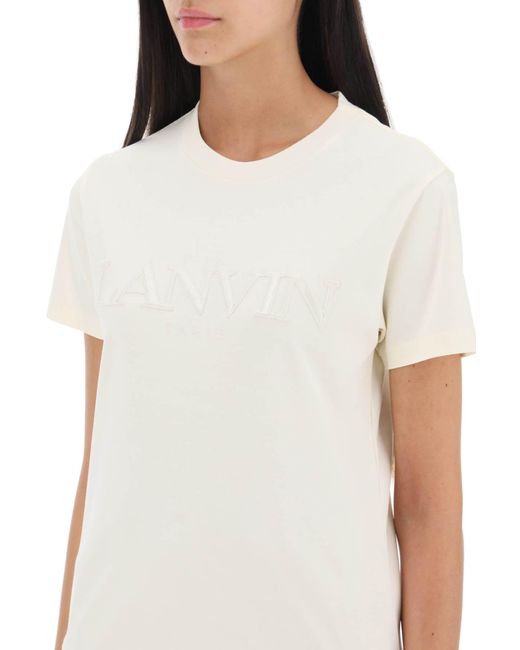 Lanvin White Logo bestickter T -Shirt