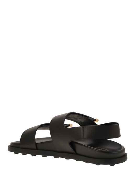 Tod's White Sandal With Two Leather Straps