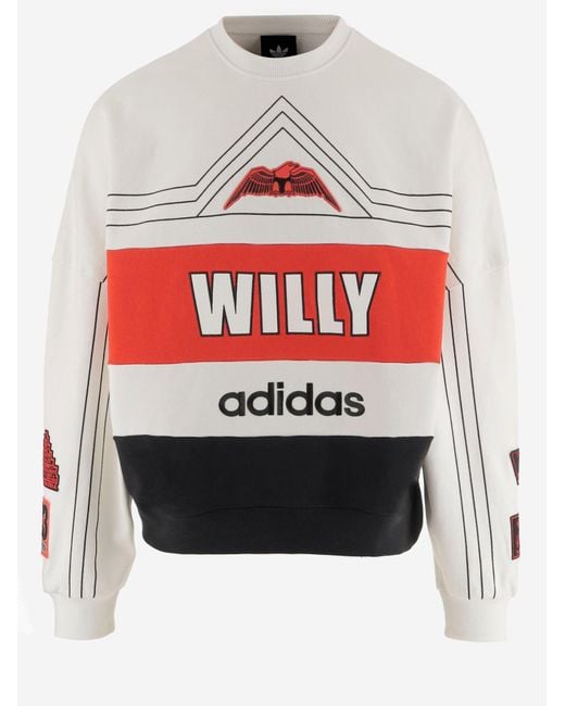 ADIDAS X WILLY CHAVARRIA Gray Cotton Sweatshirt With Print for men