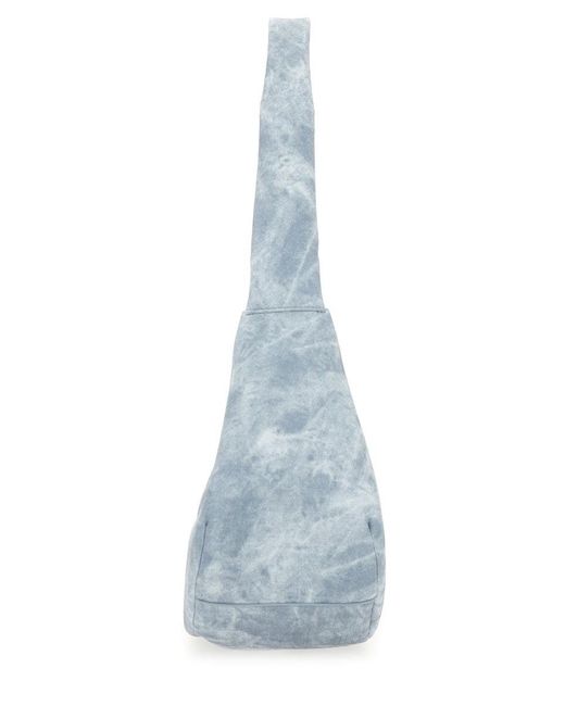 Ganni Blue Medium "Bleached" Hobo Bag