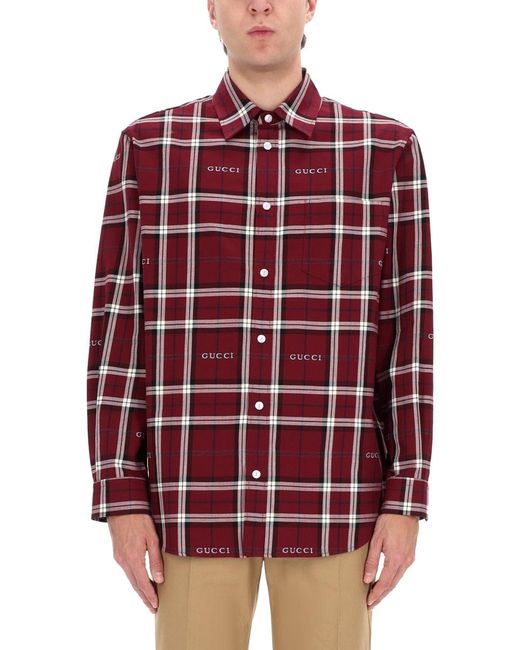 Gucci Red Shirt With Logo for men