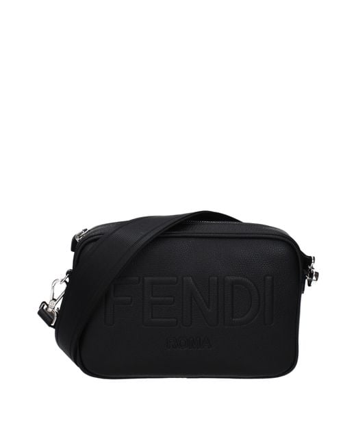 Fendi Black Leather Crossbody Bags