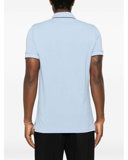 Tom Ford Blue Piquet Cotton Polo Shirt