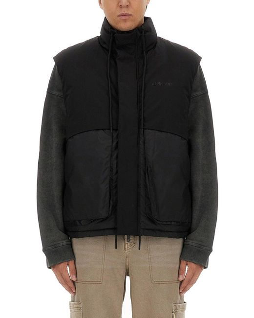 Represent Black Padded Vest for men