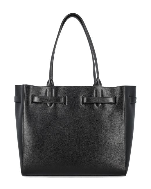Tom Ford Black Mini T Medium Leather Tote Bag