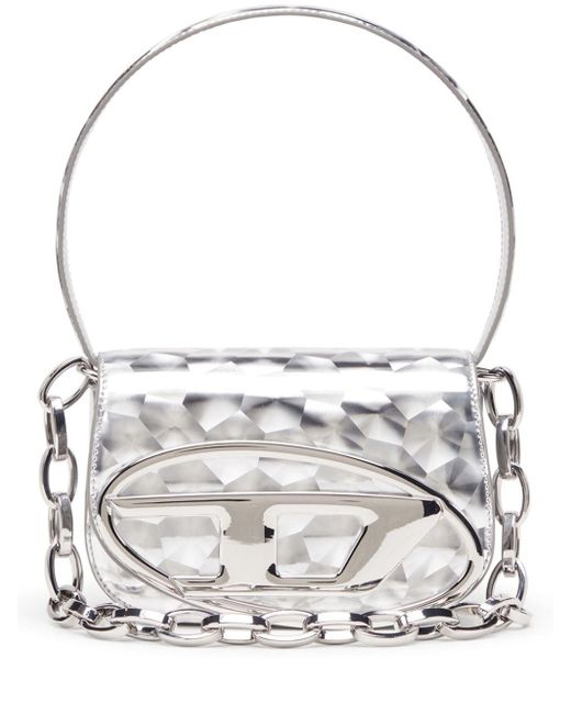 DIESEL Metallic 1DR-Kultige Schultertasche in Hochglanz-Optik