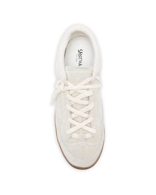 Santha White Love Cut Suede Cream