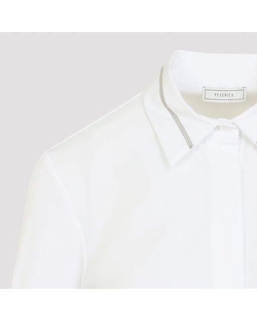 Peserico White Bimaterial Shirt