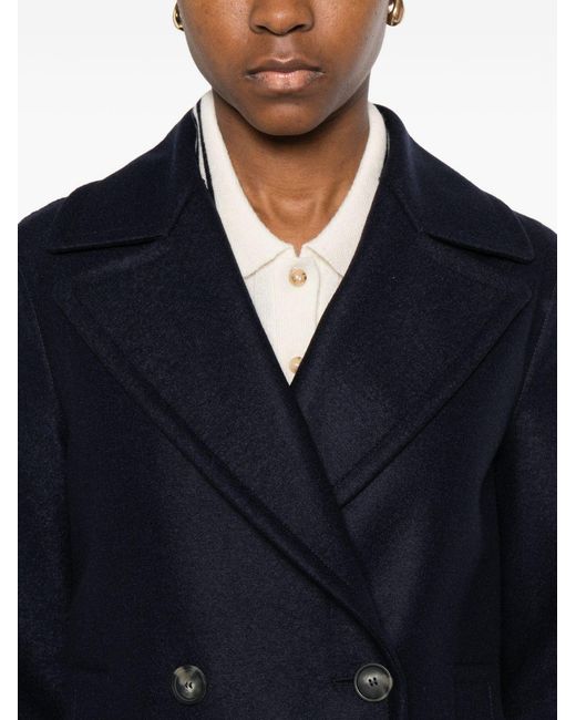 Harris Wharf London Blue Wool Coat