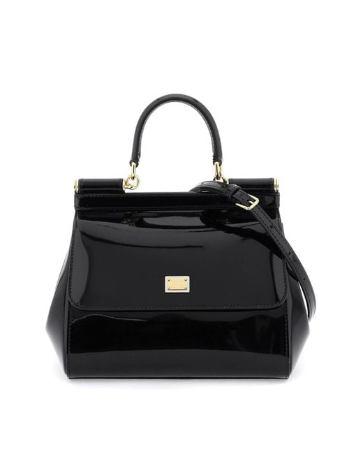 Dolce & Gabbana Patentleder 'sizilienische' Handtasche in het Black