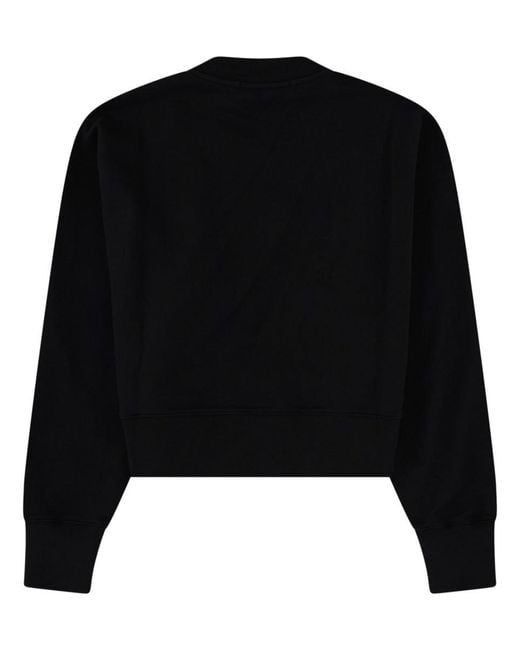 MSGM Black Logo Crew Neck Sweatshirt