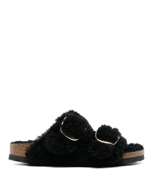 Birkenstock Arizona Lammy Slippers in het Black