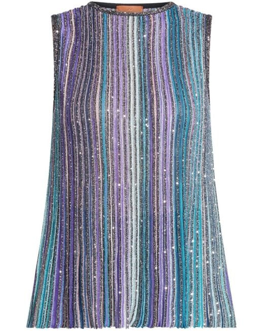 Missoni Blue Striped Tank Top