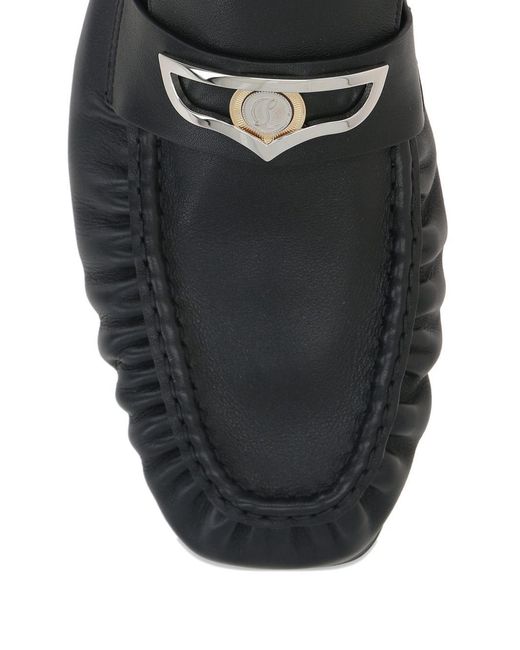 Christian Louboutin Black Leather Loafers