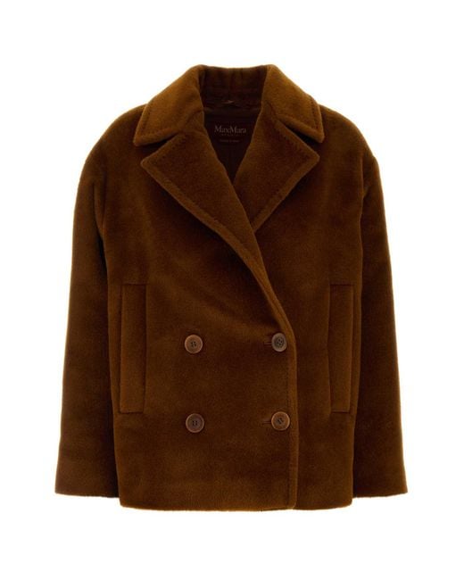 MM STUDIO Brown Caramel Alpaca Blend Filovia Coat
