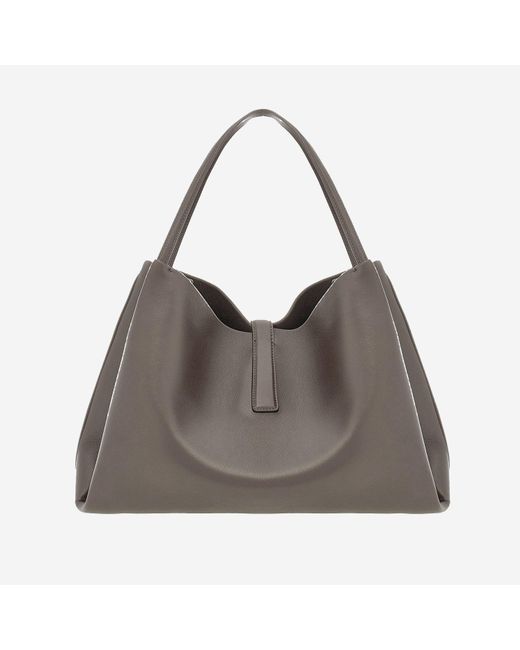 Ferragamo Gray Leder Umhängetasche