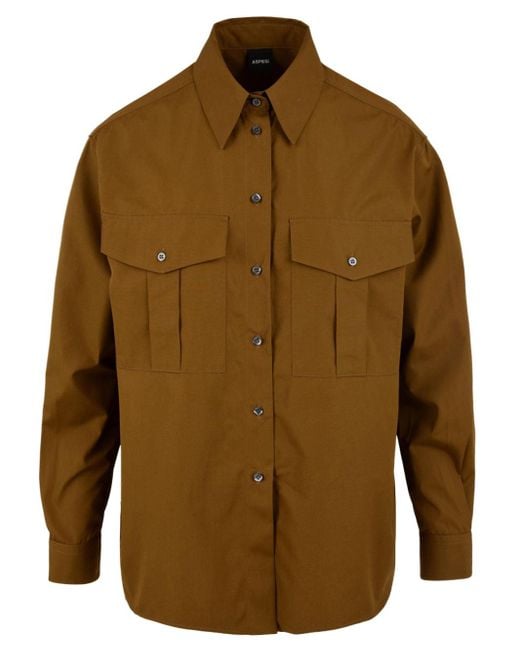 Aspesi Shirts Bruin in het Brown