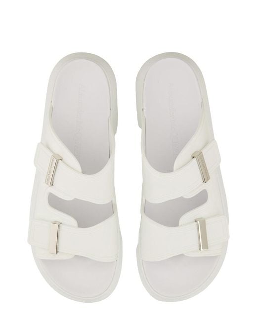 McQueen White Hybrid Slides for men