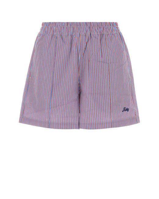 Autry Purple Embroidered Poplin Shorts