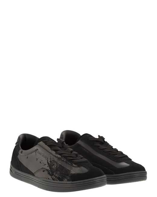 Stone Island Black Fabric, Suede And Rubber Trainers for men