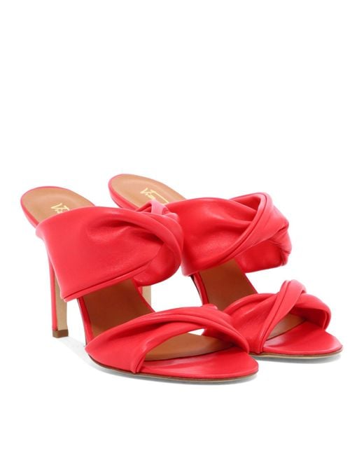 Via Roma 15 Red Weaved Nappa Sandals