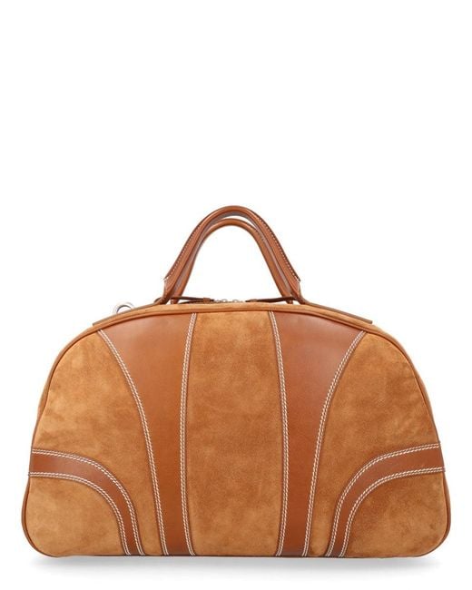 Dries Van Noten Brown Suede Duffle Bag