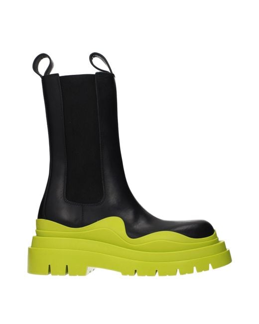 Bottega Veneta Black Boots/Lime Leather