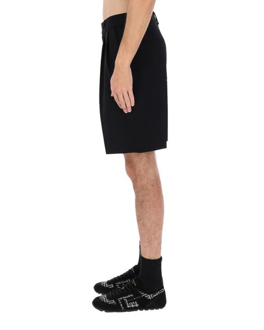 Balmain Black Solid Shorts for men