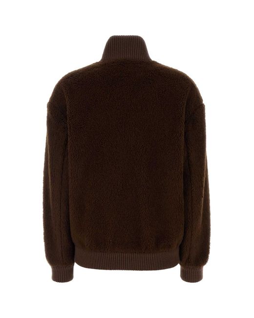 Prada Brown Pile Bomber Jacket