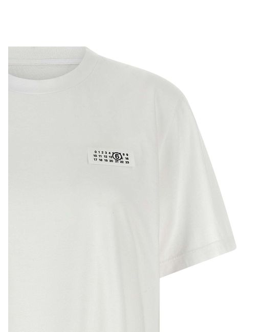 Camiseta con detalle del logo MM6 by Maison Martin Margiela de color White