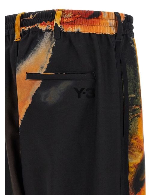 Y-3 Gedrukte Broek in het Blue voor heren