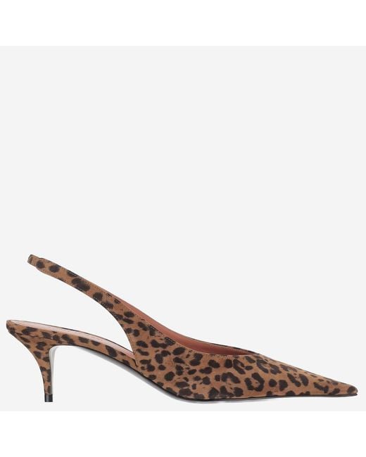 AMINA MUADDI Brown Slingback Pumps
