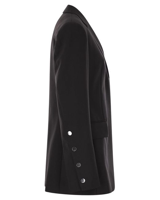 Sportmax Black Refined Stretch Wool Blazer With Tailored Silhouette