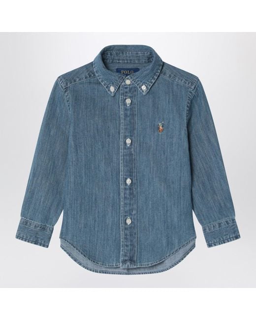 Polo Ralph Lauren Blue Denim Button Down Shirt for men