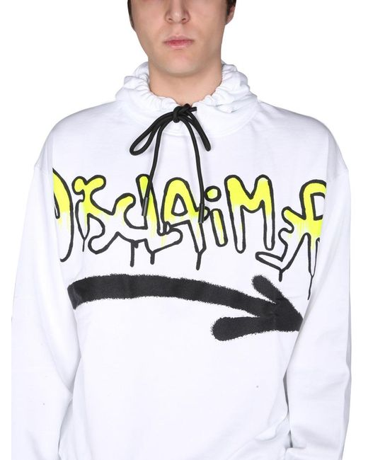 DISCLAIMER White Sweatshirt With Logo Print for men