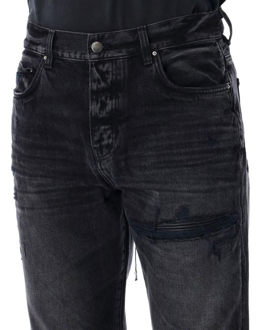 Amiri Leren Straight Mx1 Jeans in het Black voor heren