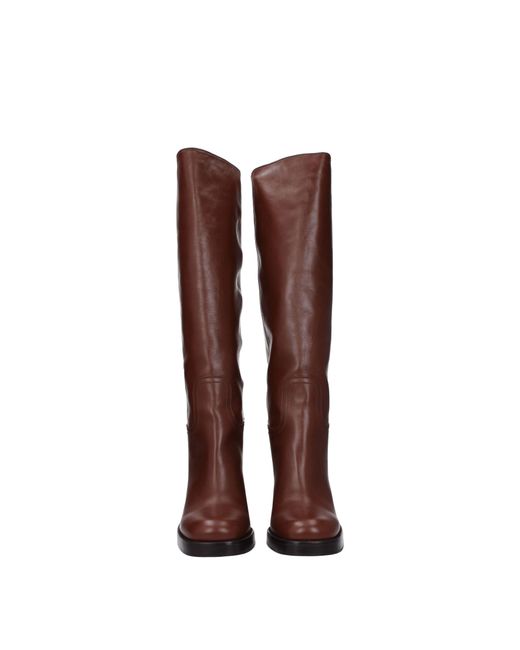 Prada Laarzen Vrouwen Leer Bruin/cognac in het Brown voor heren