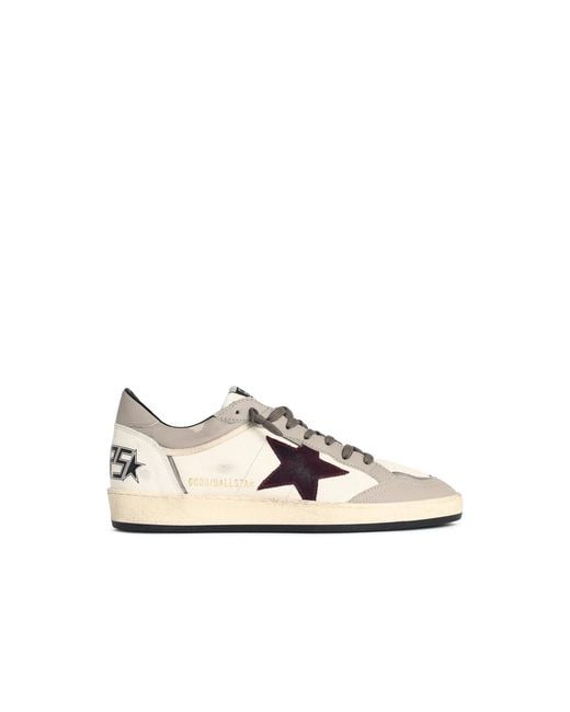 Golden Goose Deluxe Brand Natural 'Ball Star' Leather Sneakers
