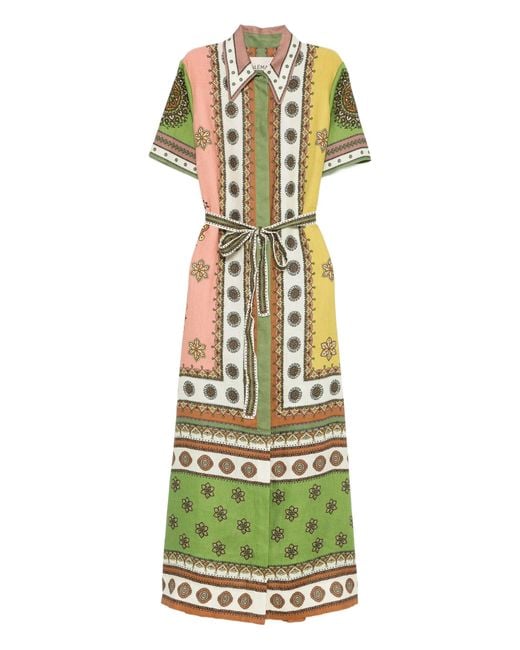 ALÉMAIS Green Contina Shirtdress