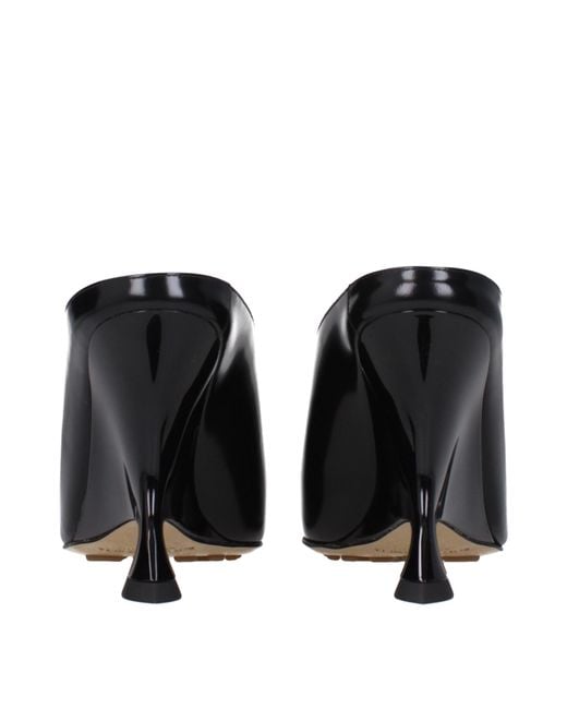 Bottega Veneta Black Rocket Patent Leather Mules