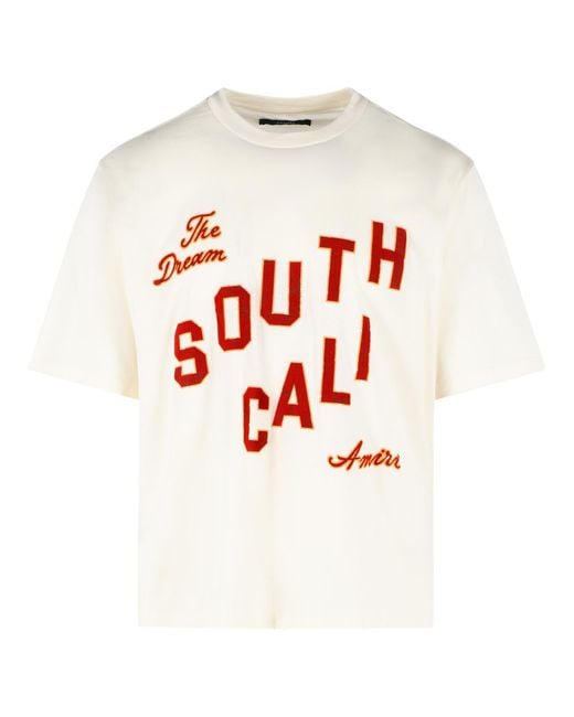 Amiri White 'South Cali' Cotton T Shirt