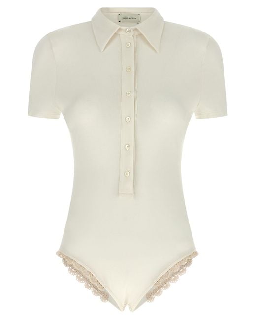 '01' Bodysuit Magda Butrym de color White