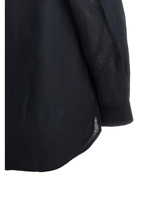 Emporio Armani Blue Linen Shirt