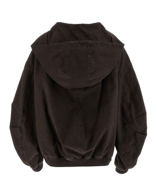 The Attico Black Cotton Bomber Jacket