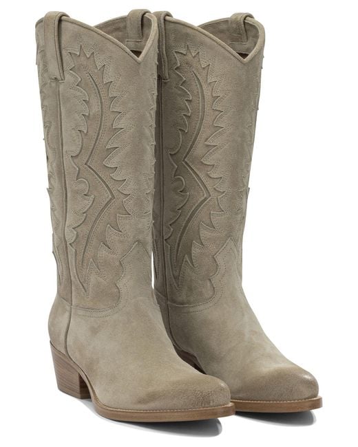 Sartore Multicolor Leather Cowboy Boots Boots And Ankle Boots Beige