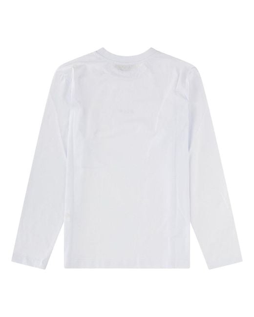 MSGM White T-Shirt Con Logo