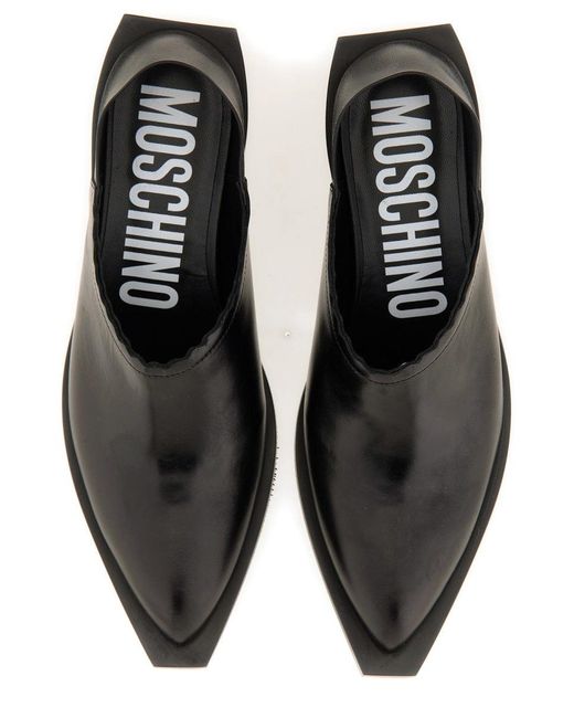 Moschino Black Cuban Heel Shootie For