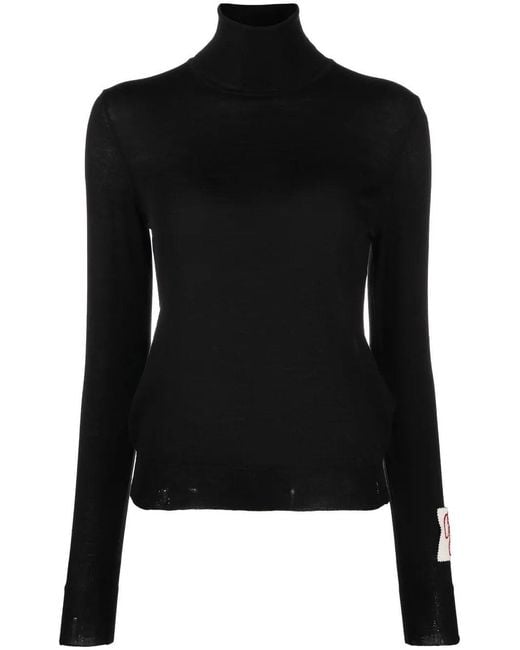 Golden Goose Deluxe Brand Black Golden W' Regular Knit Turtle Neck Light Wool Merino